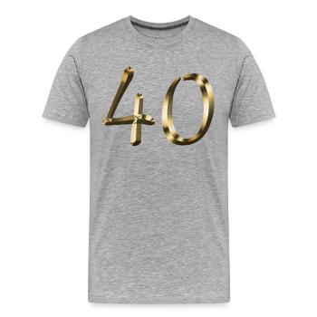 40 Jahre Gold 40. Geburtstag Jubilar Jubiläum - Männer Premium Bio T-Shirt - Grau meliert - Vorne - Damien (186cm)