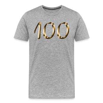 100 Jahre Gold 100. Geburtstag Jubilar Jubiläum - Männer Premium Bio T-Shirt - Grau meliert - Vorne - Damien (186cm)