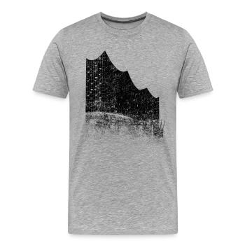 Hamburg Elbphilharmonie Hamburger Hafen Fan Stadt - Männer Premium Bio T-Shirt - Grau meliert - Vorne - Damien (186cm)