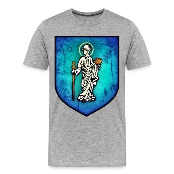 Olsztyn - Pologne - rustique - T-shirt bio Premium Homme - gris chiné - Devant - Damien (186cm)