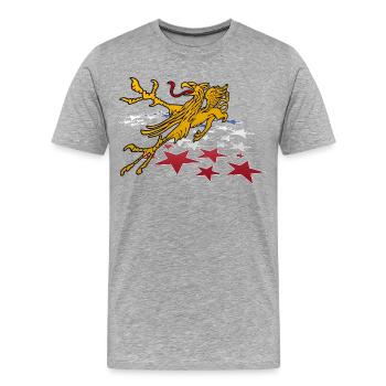Rostocker Greif 3D - Männer Premium Bio T-Shirt - Grau meliert - Vorne - Damien (186cm)