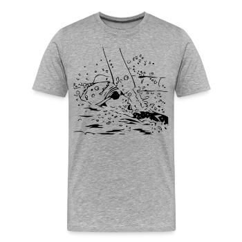 Nageur - T-shirt bio Premium Homme - gris chiné - Devant - Damien (186cm)