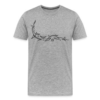 Tribal with stars - Men's Premium Organic T-Shirt - heather grey - Front - Damien (186cm)