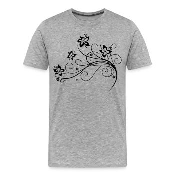 Beautiful, filigree flowers. Floral element. - Men's Premium Organic T-Shirt - heather grey - Front - Damien (186cm)