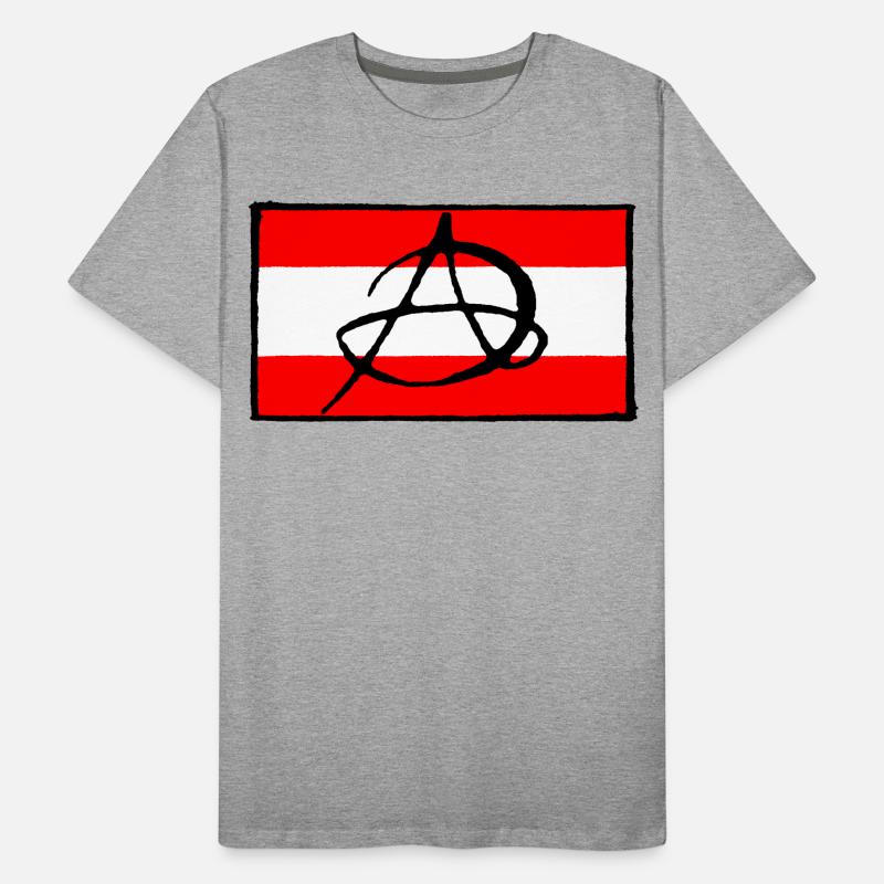 Anarchy icon on red background Men's Premium Organic T-Shirt