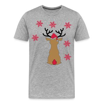 moose - Men's Premium Organic T-Shirt - heather grey - Front - Damien (186cm)
