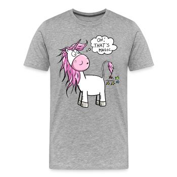 Oh! That's Magic I Unicorn Pupst stardust - Men's Premium Organic T-Shirt - heather grey - Front - Damien (186cm)