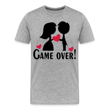 hochzeit - Männer Premium Bio T-Shirt - Grau meliert - Vorne - Damien (186cm)