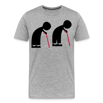old people - Men's Premium Organic T-Shirt - heather grey - Front - Damien (186cm)