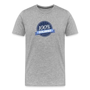 100 % Schlawiner - Männer Premium Bio T-Shirt - Grau meliert - Vorne - Damien (186cm)