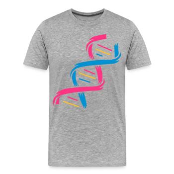 La structure d'une molécule d'ADN - T-shirt bio Premium Homme - gris chiné - Devant - Damien (186cm)