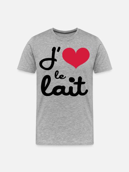 J'aime le lait - Bébé - T-shirt bio Premium Homme - gris chiné