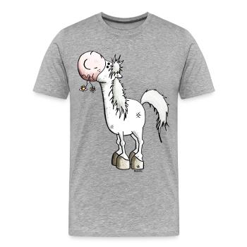 Dreamy Horse - Horses - Pony - Men's Premium Organic T-Shirt - heather grey - Front - Damien (186cm)