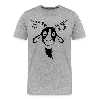Witzige Ziege - Männer Premium Bio T-Shirt - Grau meliert - Vorne - Damien (186cm)