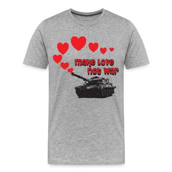make love not war - T-shirt bio Premium Homme - gris chiné - Devant - Damien (186cm)