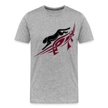 Panthère avec Tribal, Tattoo. - T-shirt bio Premium Homme - gris chiné - Devant - Damien (186cm)