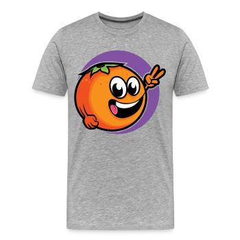 Mandarine orange - design - T-shirt bio Premium Homme - gris chiné - Devant - Damien (186cm)