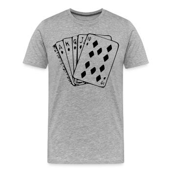 Karten, Kartenspiel, Bridge, Kleejacken, Ass * - Männer Premium Bio T-Shirt - Grau meliert - Vorne - Damien (186cm)