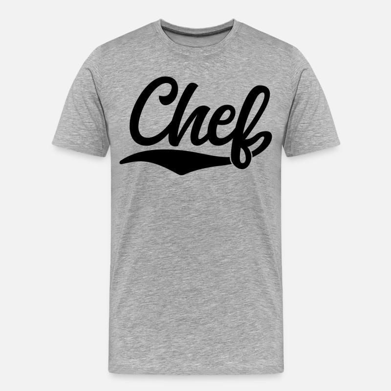 Chef - Männer Premium Bio T-Shirt - Grau meliert