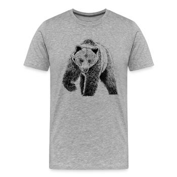 porter - T-shirt bio Premium Homme - gris chiné - Devant - Damien (186cm)