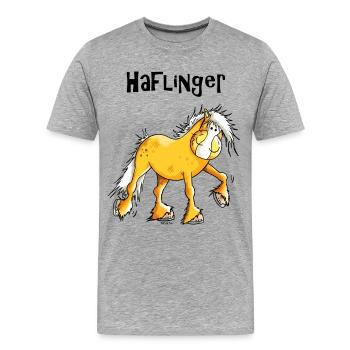 Drôle Haflinger - T-shirt bio Premium Homme - gris chiné - Devant - Damien (186cm)