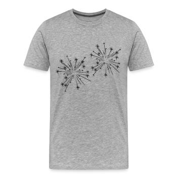 Feux d’artifice - T-shirt bio Premium Homme - gris chiné - Devant - Damien (186cm)