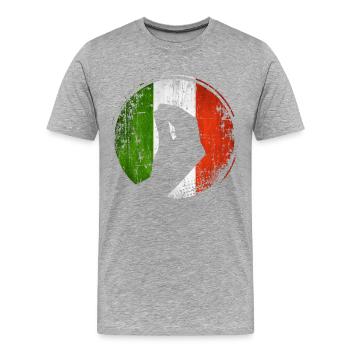Italienische Flagge mit typischer Handgeste - Männer Premium Bio T-Shirt - Grau meliert - Vorne - Damien (186cm)
