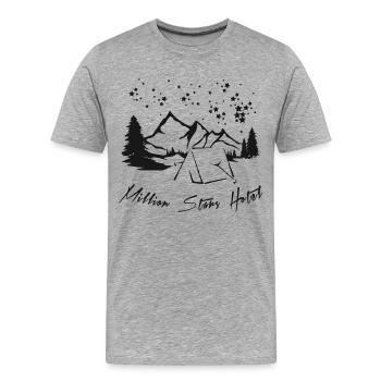 Hôtel Million Stars - T-shirt bio Premium Homme - gris chiné - Devant - Damien (186cm)