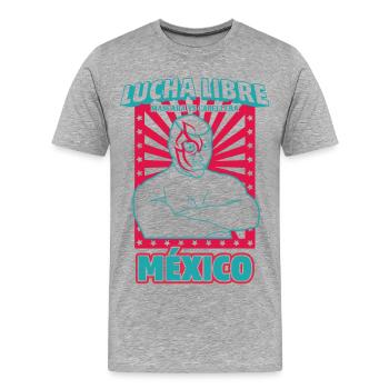 Wrestling Mexico 3 - Men's Premium Organic T-Shirt - heather grey - Front - Damien (186cm)