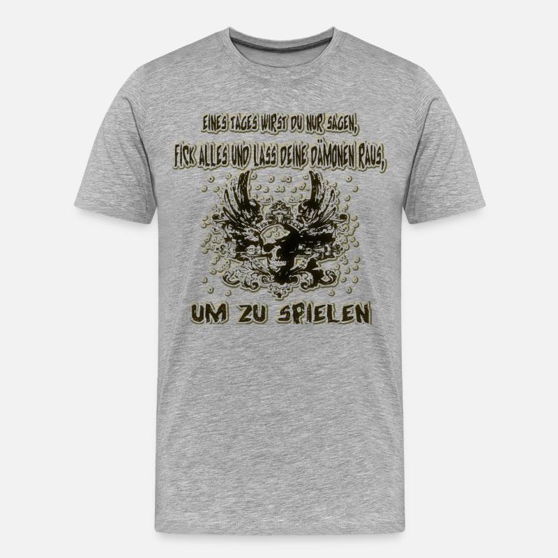Dämon raus lassen - Männer Premium Bio T-Shirt - Grau meliert