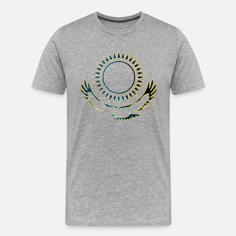 Kasachstan Adler edel - Männer Premium Bio T-Shirt - Grau meliert