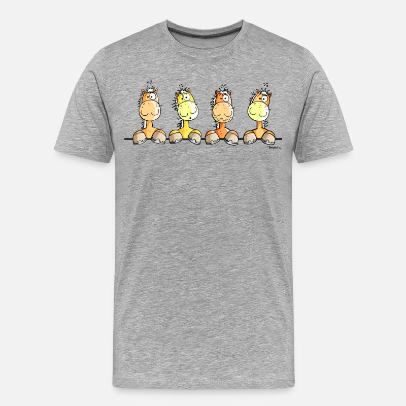 Das Pferde Team - Männer Premium Bio T-Shirt - Grau meliert