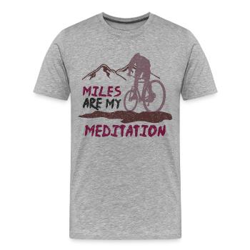 Les milles sont ma méditation - design sombre - design - T-shirt bio Premium Homme - gris chiné - Devant - Damien (186cm)