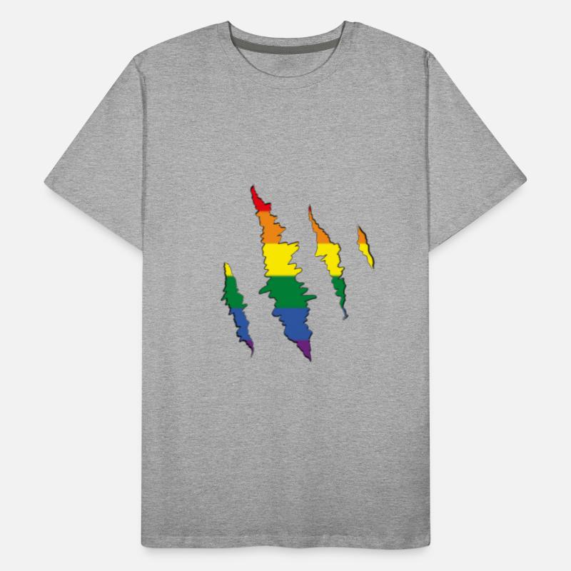 Griffe arc-en-ciel Scratch Trace T-shirt bio Premium Homme