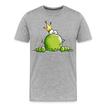 Frog King - Men's Premium Organic T-Shirt - heather grey - Front - Damien (186cm)