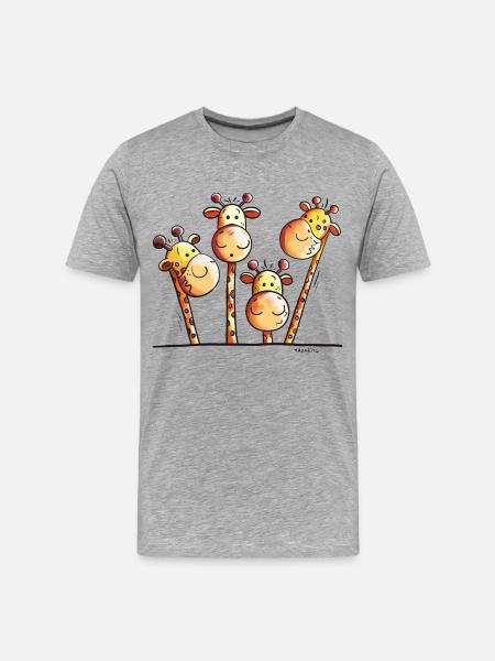 Four funny giraffes - Men's Premium Organic T-Shirt - heather grey
