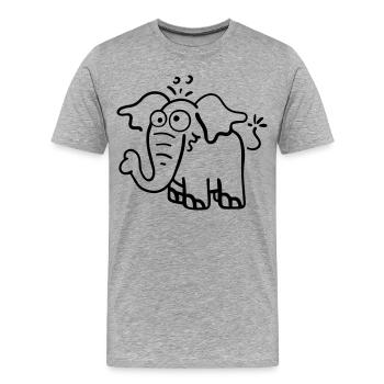Knuffiger Elefant - Männer Premium Bio T-Shirt - Grau meliert - Vorne - Damien (186cm)