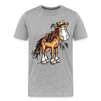 Western Cheval - T-shirt bio Premium Homme - gris chiné - Devant - Damien (186cm)