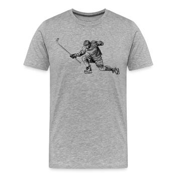 Eishockey - Männer Premium Bio T-Shirt - Grau meliert - Vorne - Damien (186cm)