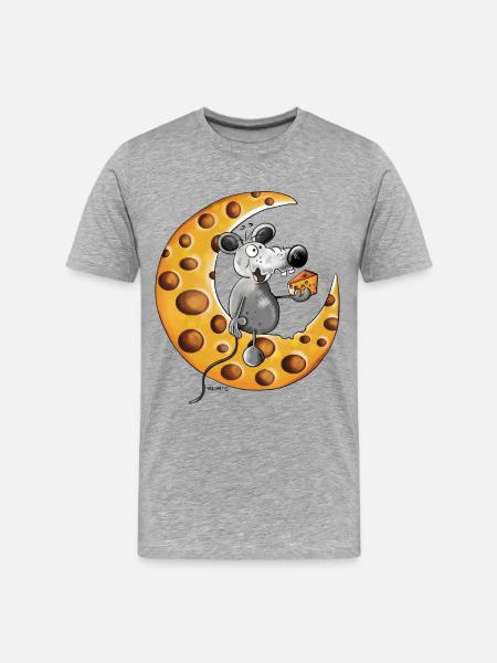 The Mouse Love Cheese - Men's Premium Organic T-Shirt - heather grey