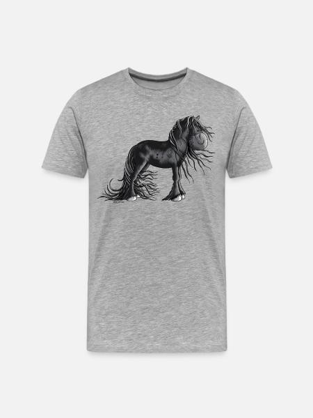 Sweet Friesian Horse - Men's Premium Organic T-Shirt - heather grey