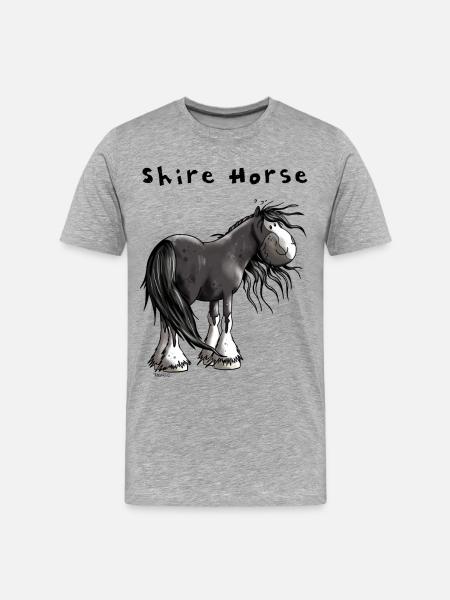 Süßes Shire Horse - Männer Premium Bio T-Shirt - Grau meliert