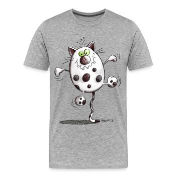 Mignon Chat - T-shirt bio Premium Homme - gris chiné - Devant - Damien (186cm)