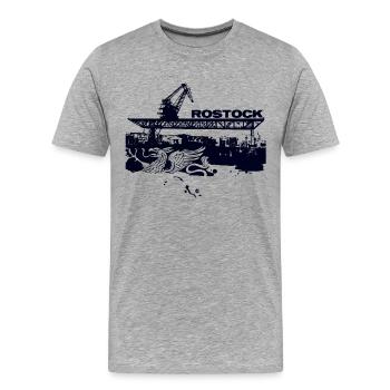 Port de la ville de Rostock - T-shirt bio Premium Homme - gris chiné - Devant - Damien (186cm)