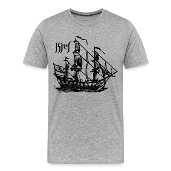 Kiel - Voilier - T-shirt bio Premium Homme - gris chiné - Devant - Damien (186cm)
