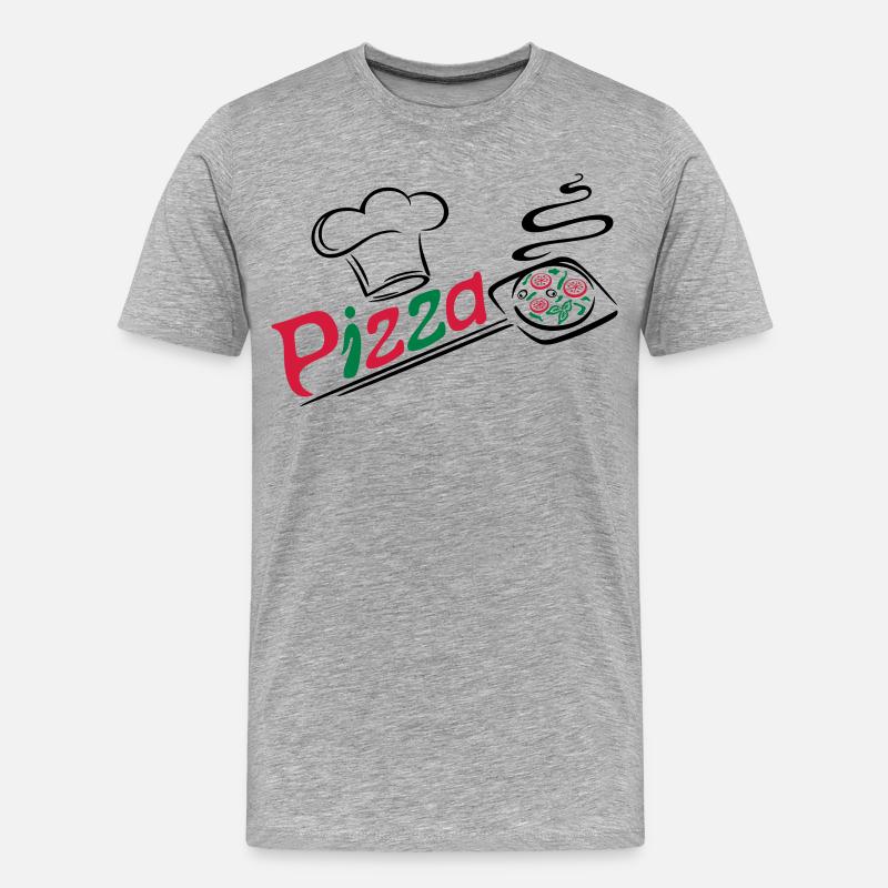 Pizza Bäcker mit Kochmütze, chef hat - Männer Premium Bio T-Shirt - Grau meliert