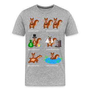 écureuils, écureuils, écureuils, cheikhs, - T-shirt bio Premium Homme - gris chiné - Devant - Damien (186cm)