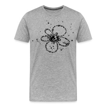 Water splash, Flower of water drops. - Men's Premium Organic T-Shirt - heather grey - Front - Damien (186cm)