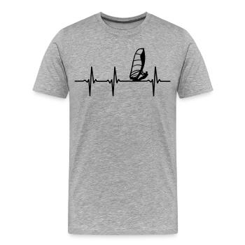 Windsurfer EKG - Männer Premium Bio T-Shirt - Grau meliert - Vorne - Damien (186cm)