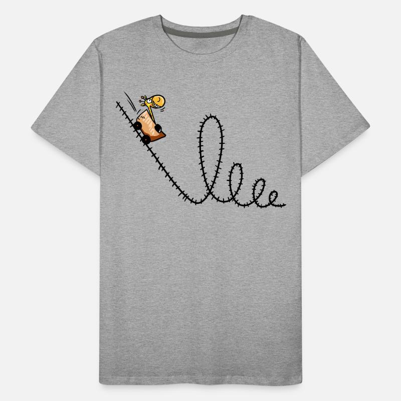 Giraffe rides a roller coaster - Louping - Park Men's Premium Organic T-Shirt
